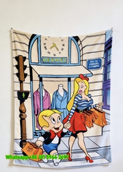 Richie Rich Hermès Shopping Flannel Sofa Throw Blanket IMG_5365